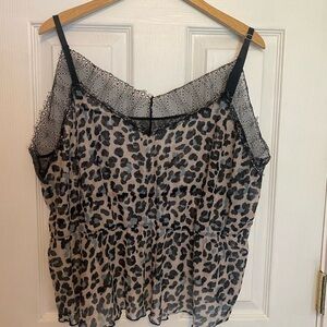 Gray and Black Asymmetrical Ruffled Camisole/Shorts PJ Set